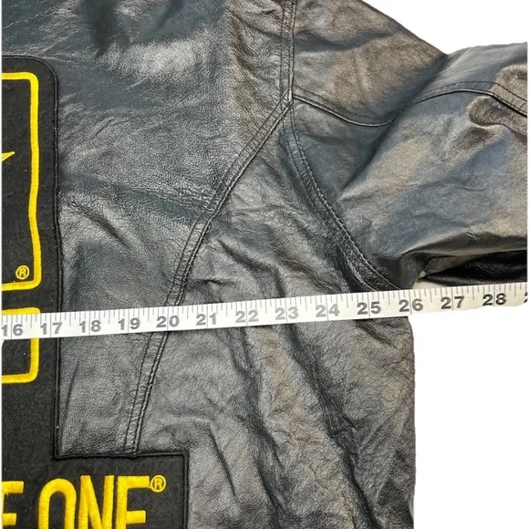 VINTAGE US ARMY LEATHER Bomber JACKET MENS Large Runs Larger See Measure Pics - Picture 9 of 10